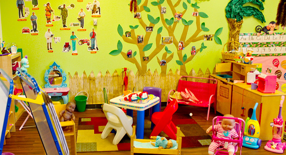 Empty Day Care with numerous toys